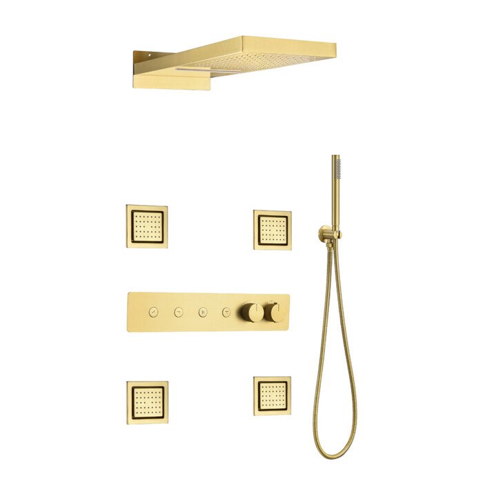 SC726A 23 - brushed gold built-in shower system 1000&1000 - white background