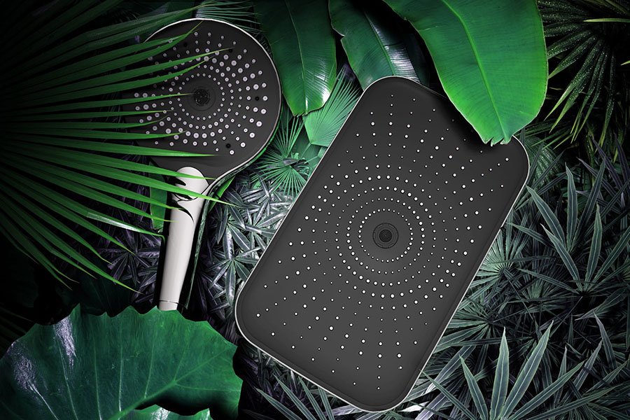 hand shower and shower head with green plant 900600