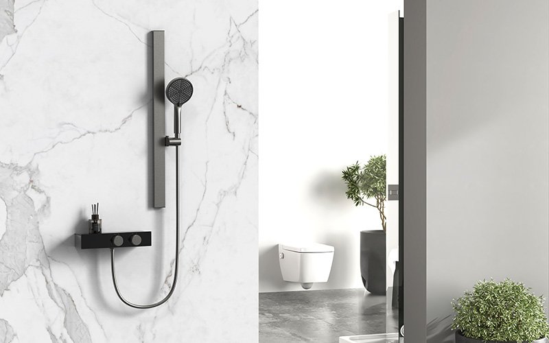 concealed 1 way shower column-matte black-SO882 12