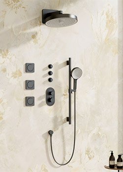 complete shower system -shower cartridge-gunmetal