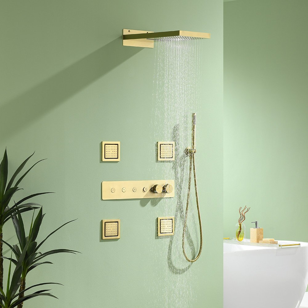 SC726A 23 - brushed gold built-in shower system 1000&1000