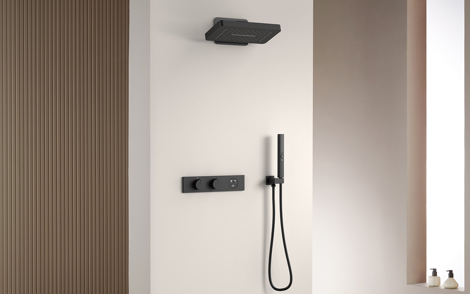 matte black shower system-concealed 2 way-SC863